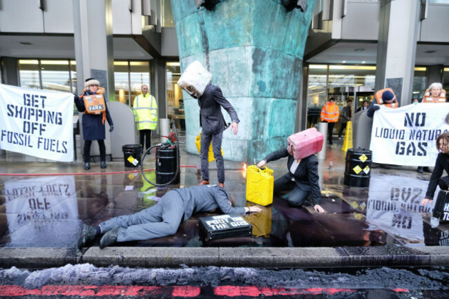 london-uk-12th-december-2022-ocean-rebellion-activists-stage-a-dramatic-demonstration-outside-unitied-nations-agency-the-international-maritime-organization-imo-as-the-maritime-environmental-p